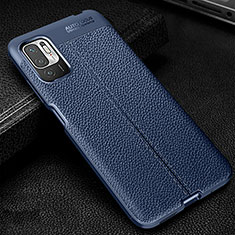 Soft Silicone Gel Leather Snap On Case Cover WL1 for Xiaomi Redmi Note 10 5G Blue