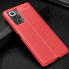 Soft Silicone Gel Leather Snap On Case Cover WL1 for Xiaomi Redmi Note 10 Pro 4G Red
