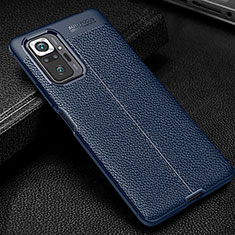 Soft Silicone Gel Leather Snap On Case Cover WL1 for Xiaomi Redmi Note 10 Pro Max Blue