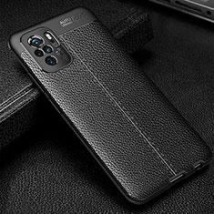 Soft Silicone Gel Leather Snap On Case Cover WL1 for Xiaomi Redmi Note 10S 4G Black