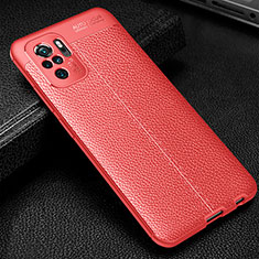 Soft Silicone Gel Leather Snap On Case Cover WL1 for Xiaomi Redmi Note 10S 4G Red