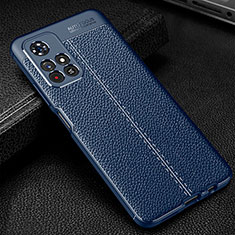 Soft Silicone Gel Leather Snap On Case Cover WL1 for Xiaomi Redmi Note 11 5G Blue
