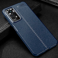Soft Silicone Gel Leather Snap On Case Cover WL1 for Xiaomi Redmi Note 11 Pro 5G Blue