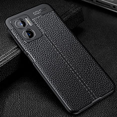 Soft Silicone Gel Leather Snap On Case Cover WL1 for Xiaomi Redmi Note 11E 5G Black