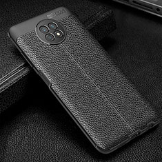 Soft Silicone Gel Leather Snap On Case Cover WL1 for Xiaomi Redmi Note 9 5G Black