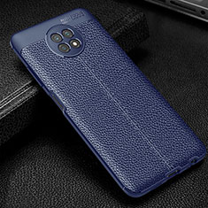 Soft Silicone Gel Leather Snap On Case Cover WL1 for Xiaomi Redmi Note 9 5G Blue