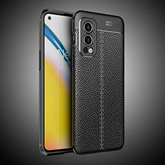 Soft Silicone Gel Leather Snap On Case Cover WL2 for OnePlus Nord 2 5G Black