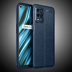 Soft Silicone Gel Leather Snap On Case Cover WL2 for Realme 8s 5G Blue