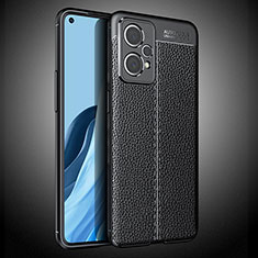 Soft Silicone Gel Leather Snap On Case Cover WL2 for Realme 9 4G Black