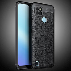 Soft Silicone Gel Leather Snap On Case Cover WL2 for Realme C25Y Black