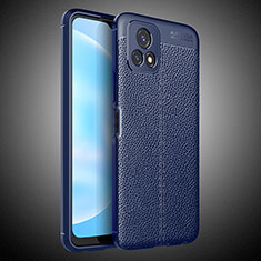 Soft Silicone Gel Leather Snap On Case Cover WL2 for Vivo iQOO U3x 5G Blue