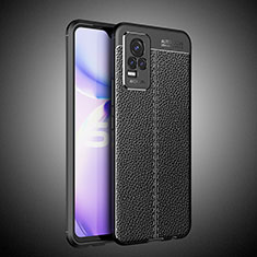 Soft Silicone Gel Leather Snap On Case Cover WL2 for Vivo V21e 4G Black