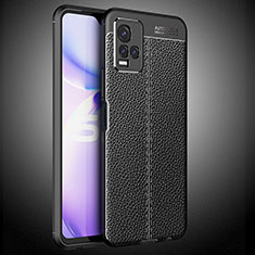 Soft Silicone Gel Leather Snap On Case Cover WL2 for Vivo Y21e Black