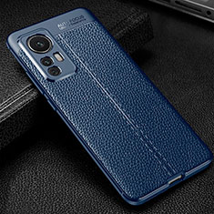 Soft Silicone Gel Leather Snap On Case Cover WL2 for Xiaomi Mi 12T 5G Blue