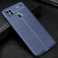 Soft Silicone Gel Leather Snap On Case Cover WL2 for Xiaomi POCO C3 Blue