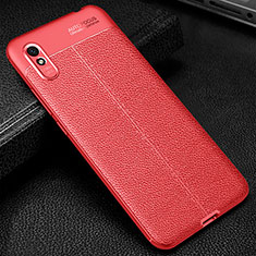 Soft Silicone Gel Leather Snap On Case Cover WL2 for Xiaomi Redmi 9AT Red