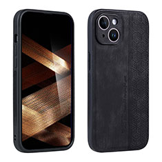 Soft Silicone Gel Leather Snap On Case Cover YZ1 for Apple iPhone 16 Pro Black