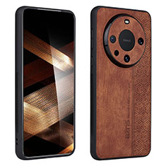 Soft Silicone Gel Leather Snap On Case Cover YZ1 for Huawei Mate 60 Brown