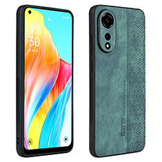 Soft Silicone Gel Leather Snap On Case Cover YZ1 for Oppo A78 4G Green