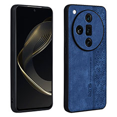 Soft Silicone Gel Leather Snap On Case Cover YZ1 for Oppo Find X7 Ultra 5G Blue