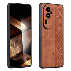 Soft Silicone Gel Leather Snap On Case Cover YZ1 for Oppo Reno10 Pro+ Plus 5G Brown