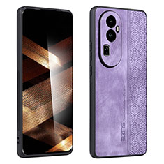 Soft Silicone Gel Leather Snap On Case Cover YZ1 for Oppo Reno10 Pro+ Plus 5G Clove Purple