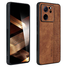 Soft Silicone Gel Leather Snap On Case Cover YZ1 for Xiaomi Mi 13T 5G Brown