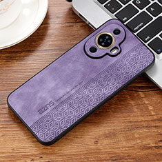 Soft Silicone Gel Leather Snap On Case Cover YZ2 for Huawei Nova 11 Clove Purple