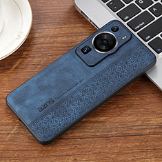 Soft Silicone Gel Leather Snap On Case Cover YZ2 for Huawei P60 Blue