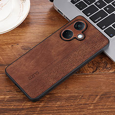 Soft Silicone Gel Leather Snap On Case Cover YZ2 for OnePlus Nord CE 3 5G Brown