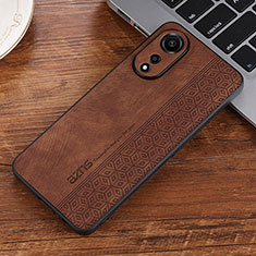 Soft Silicone Gel Leather Snap On Case Cover YZ2 for Oppo A78 4G Brown