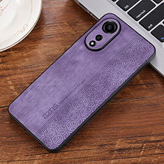 Soft Silicone Gel Leather Snap On Case Cover YZ2 for Oppo A78 4G Clove Purple