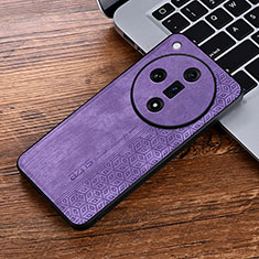 Soft Silicone Gel Leather Snap On Case Cover YZ2 for Oppo Find X7 5G Clove Purple