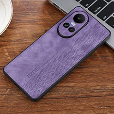 Soft Silicone Gel Leather Snap On Case Cover YZ2 for Oppo Reno10 5G Clove Purple