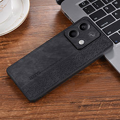 Soft Silicone Gel Leather Snap On Case Cover YZ2 for Xiaomi Redmi Note 13 5G Black