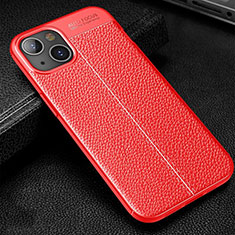 Soft Silicone Gel Leather Snap On Case Cover Z01 for Apple iPhone 14 Red