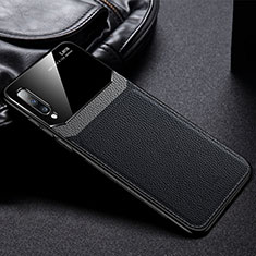 Soft Silicone Gel Leather Snap On Case Cover Z01 for Samsung Galaxy A90 5G Black