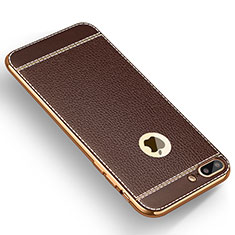 Soft Silicone Gel Leather Snap On Case for Apple iPhone 7 Plus Brown