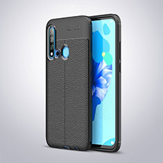 Soft Silicone Gel Leather Snap On Case for Huawei Nova 5i Black