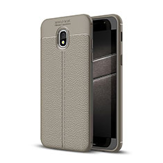 Soft Silicone Gel Leather Snap On Case for Samsung Galaxy J3 (2018) SM-J377A Gray