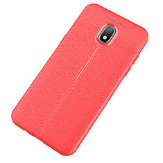 Soft Silicone Gel Leather Snap On Case for Samsung Galaxy J7 (2018) J737 Red