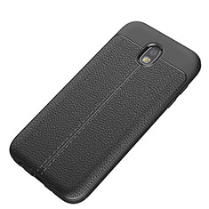 Soft Silicone Gel Leather Snap On Case Q01 for Samsung Galaxy J5 (2017) Duos J530F Black