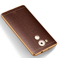 Soft Silicone Gel Leather Snap On Case W01 for Huawei Mate 8 Brown