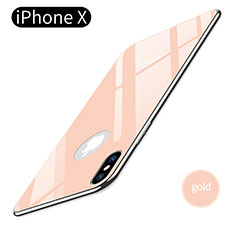 Soft Silicone Gel Mirror Cover for Apple iPhone Xs Gold