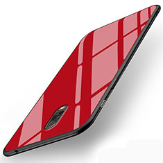 Soft Silicone Gel Mirror Cover for Samsung Galaxy C8 C710F Red