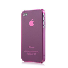 Soft Silicone Gel Transparent Matte Finish Cover for Apple iPhone 4S Pink