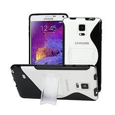 Soft TPU Transparent Stands S-Line Cover for Samsung Galaxy Note 4 SM-N910F Black