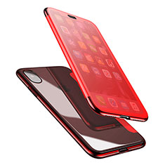 Soft Transparent Flip Case for Apple iPhone Xs Max Red