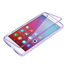 Soft Transparent Flip Case for Huawei GR5 Purple