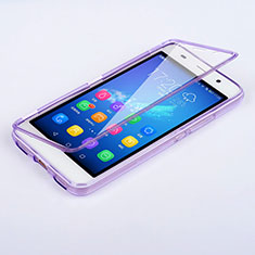 Soft Transparent Flip Case for Huawei Honor 4A Purple